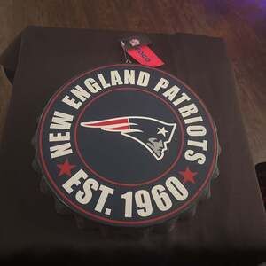 New England Patriots NFL Bottle Cap Wall Sign new with tags